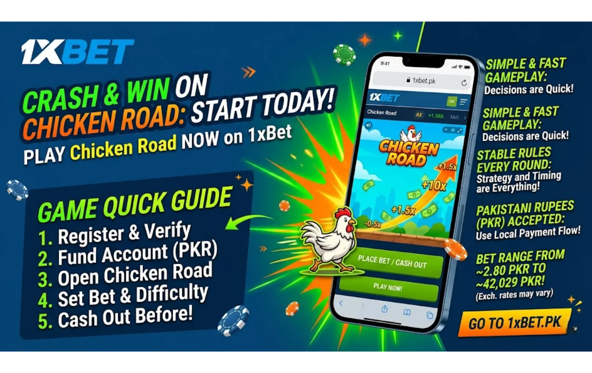 How to Play Chicken Road on 1xBet